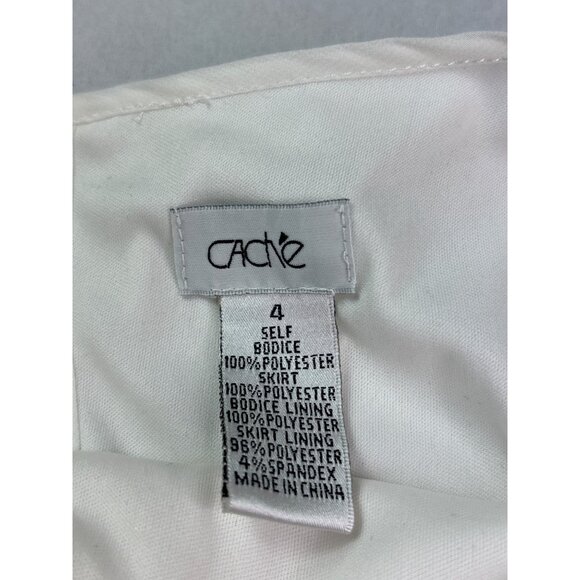 Cache Womens Blousen Sequin Dress Size 4 Sleeveless White Gold Party Knee Length - Picture 5 of 6